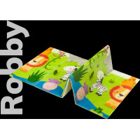 LIONELO Obojstranná podložka na hranie Robby Multicolor Safari + Život v meste