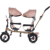 CHIPOLINO Trojkolka pre dvojčatá 2Play Golden,Beige