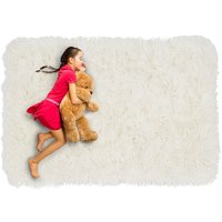 Plyšový detský koberec MAX BIELY - ECRU
