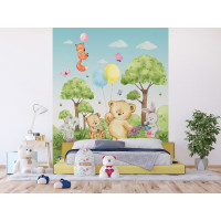Detská fototapeta - Medvedík - šedý - 225x270 cm