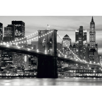 Moderné fototapety - Brooklynský most v noci 2 - 360x254 cm