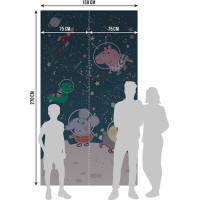 Detská fototapeta - Prasiatko Peppa výlet na mesiac - 150x270 cm