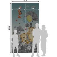 Detská fototapeta - Medvedík - šedý - 150x270 cm