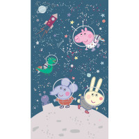 Detská fototapeta - Prasiatko Peppa výlet na mesiac - 150x270 cm