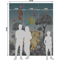 Detská fototapeta - Medvedík - šedý - 225x270 cm