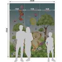 Detská fototapeta - Medvedík - šedý - 225x270 cm