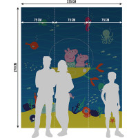 Detská fototapeta - Prasiatko Peppa svet pod vodou - 225x270 cm