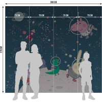 Detská fototapeta - Prasiatko Peppa výlet na mesiac - 300x270 cm