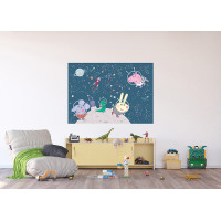 Detská fototapeta - Prasiatko Peppa výlet na mesiac - 155 x 110
