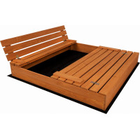 SAND TROPIC Drevené pieskovisko s lavičkami a príslušenstvom 146x137 cm (impregnované)