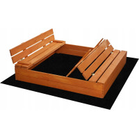 SAND TROPIC Drevené pieskovisko s lavičkami a príslušenstvom 146x137 cm (impregnované)