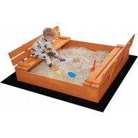 SAND TROPIC Drevené pieskovisko s lavičkami a príslušenstvom 146x137 cm (impregnované)