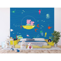 Detská fototapeta - Prasiatko Peppa svet pod vodou - 300x270 cm