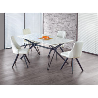 Jedálenský stôl PASCAL 160x90x76 cm - biely / čierny