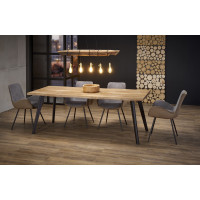 Jedálenský stôl DICKSON 150(210)x90x75 cm - rozkladací - prírodný/čierny