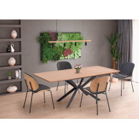 Jedálenský stôl LEGARTO 160(200)x90x76 cm - rozkladací - prírodný dub/čierny