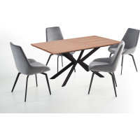 Jedálenský stôl LEGARTO 160(200)x90x76 cm - rozkladací - prírodný dub/čierny