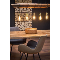 Jedálenský stôl DICKSON 120(180)x80x75 cm - rozkladací - prírodný/čierny