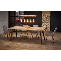 Jedálenský stôl DICKSON 120(180)x80x75 cm - rozkladací - prírodný/čierny