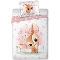 Detské bavlnené obliečky do postieľky 135x100 cm CUDDLES - Srnečka