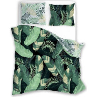 Bavlnené obliečky TRENDY Listy - zelené - 160x200 cm + 2x 70x80 cm
