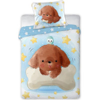 Detské bavlnené obliečky do postieľky 135x100 cm CUDDLES - Psík