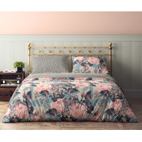 Bavlnené obliečky FLOWERS - šedé/tmavo šedé - 220x200 cm