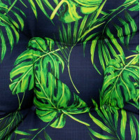 Obojstranný vodeodolný sedací vankúš do závesného kresla 130 cm - Monstera/čierny