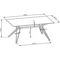 Jedálenský stôl PASCAL 160x90x76 cm - biely / čierny