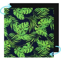 Obojstranný vodeodolný sedací vankúš do závesného kresla 130 cm - Monstera/čierny