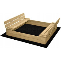 SAND TROPIC Drevené pieskovisko s lavičkami a príslušenstvom 150x137 cm (prírodné)