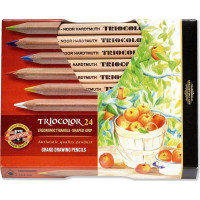 KOH-I-NOOR Trojhranné pastelky 3154 Triocolor Natur silné 24 ks