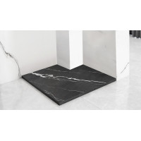 Sprchová SMC vanička REA Bazalt CARRARA BLACK 90x90 cm - imitácia kameňa - čierna