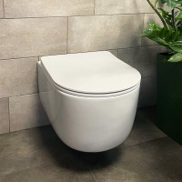 Závesné WC Rea EDDY TURBO TORNADO RIMLESS - biele