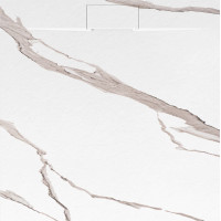 Sprchová SMC vanička REA Bazalt CARRARA WHITE 90x90 cm - imitácia kameňa - biela