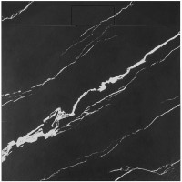 Sprchová SMC vanička REA Bazalt CARRARA BLACK 90x90 cm - imitácia kameňa - čierna