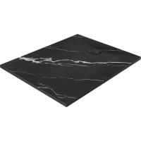 Sprchová SMC vanička REA MAGNUM CARRARA BLACK 80x100 cm - imitácia kameňa - čierna