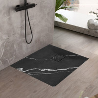 Sprchová SMC vanička REA MAGNUM CARRARA BLACK 90x90 cm - imitácia kameňa - čierna