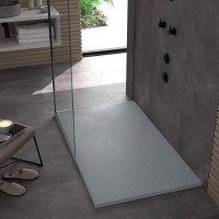 Sprchová SMC vanička REA MAGNUM GREY 80x100 cm - imitácia kameňa - šedá