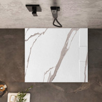 Sprchová SMC vanička REA Bazalt CARRARA WHITE 90x90 cm - imitácia kameňa - biela