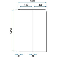 Vaňová zástena Rea AGAT 2 - 100x140 cm - brúsená zlatá