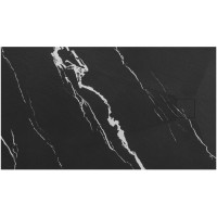Sprchová SMC vanička REA MAGNUM CARRARA BLACK 90x120 cm - imitácia kameňa - čierna
