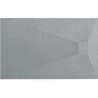 Sprchová SMC vanička REA MAGNUM GREY 80x100 cm - imitácia kameňa - šedá