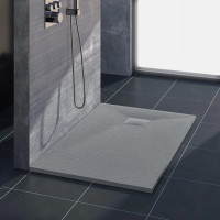 Sprchová SMC vanička REA MAGNUM GREY 80x100 cm - imitácia kameňa - šedá