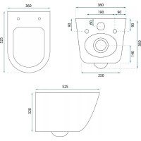 Závesné WC Rea EDDY TURBO TORNADO RIMLESS - biele