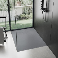 Sprchová SMC vanička REA MAGNUM GREY 80x100 cm - imitácia kameňa - šedá