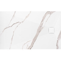 Sprchová SMC vanička REA MAGNUM CARRARA WHITE 80x100 cm - imitácia kameňa - biela
