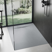 Sprchová SMC vanička REA BAZALT GREY 90x90 cm - imitácia kameňa - šedá