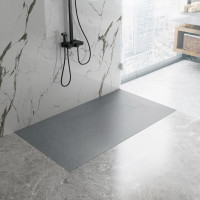 Sprchová SMC vanička REA MAGNUM GREY 80x100 cm - imitácia kameňa - šedá