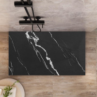 Sprchová SMC vanička REA MAGNUM CARRARA BLACK 90x120 cm - imitácia kameňa - čierna